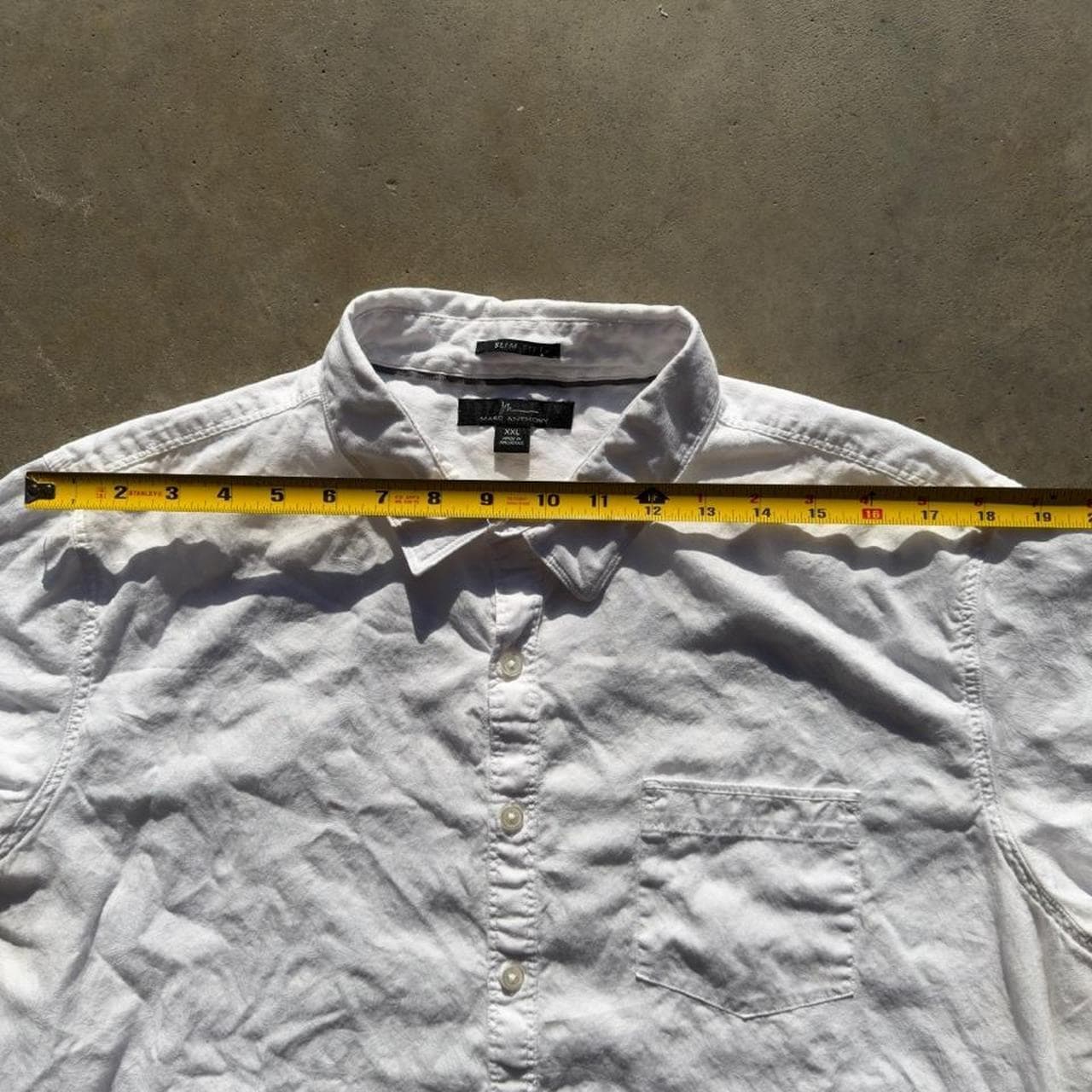 Rare Vintage 1990s Marc Anthony Grail White Short Sleeve Button-Down Shirt - Thumbnail 4