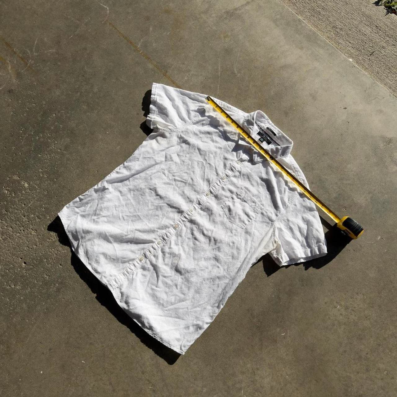 Rare Vintage 1990s Marc Anthony Grail White Short Sleeve Button-Down Shirt - Thumbnail 6