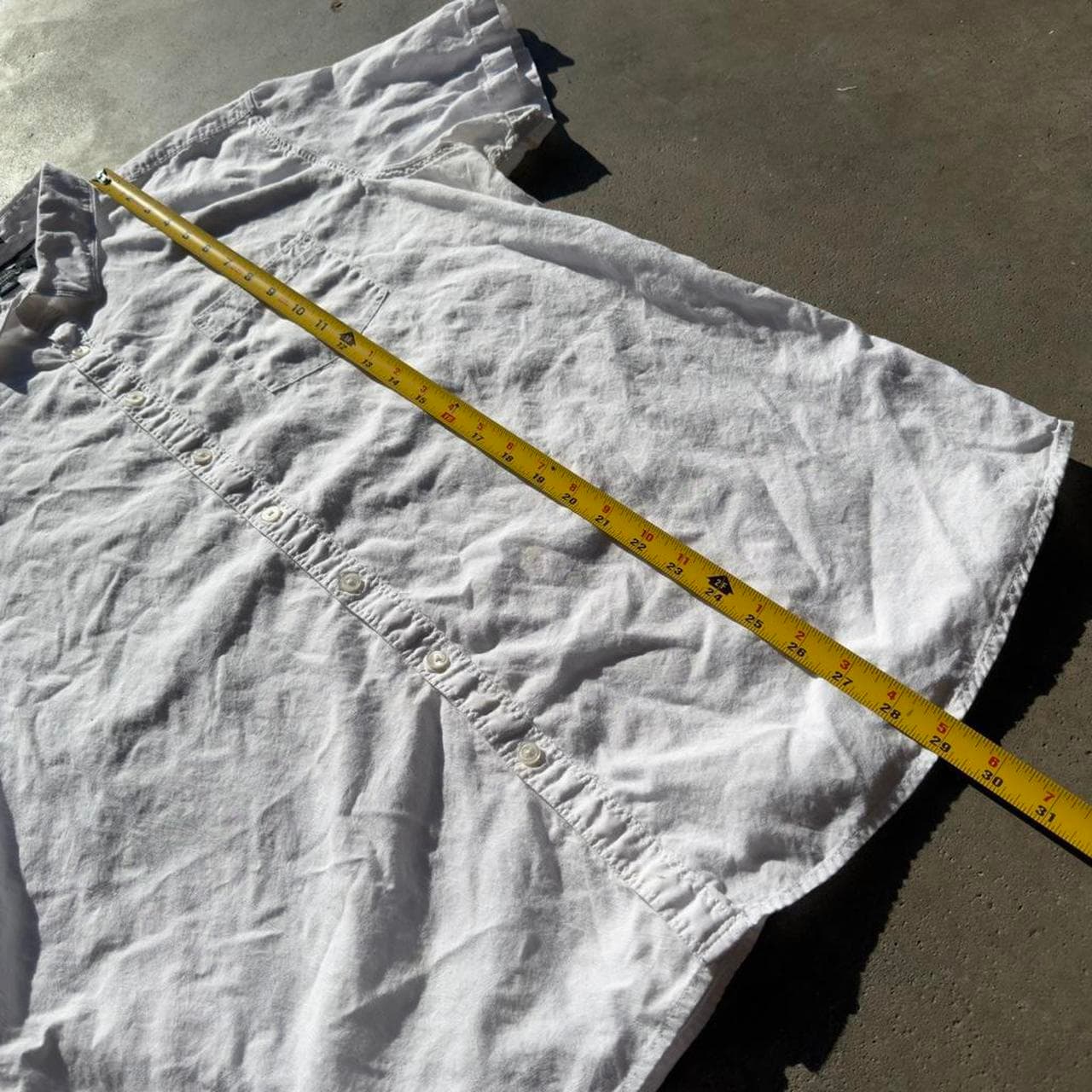 Rare Vintage 1990s Marc Anthony Grail White Short Sleeve Button-Down Shirt - Thumbnail 5