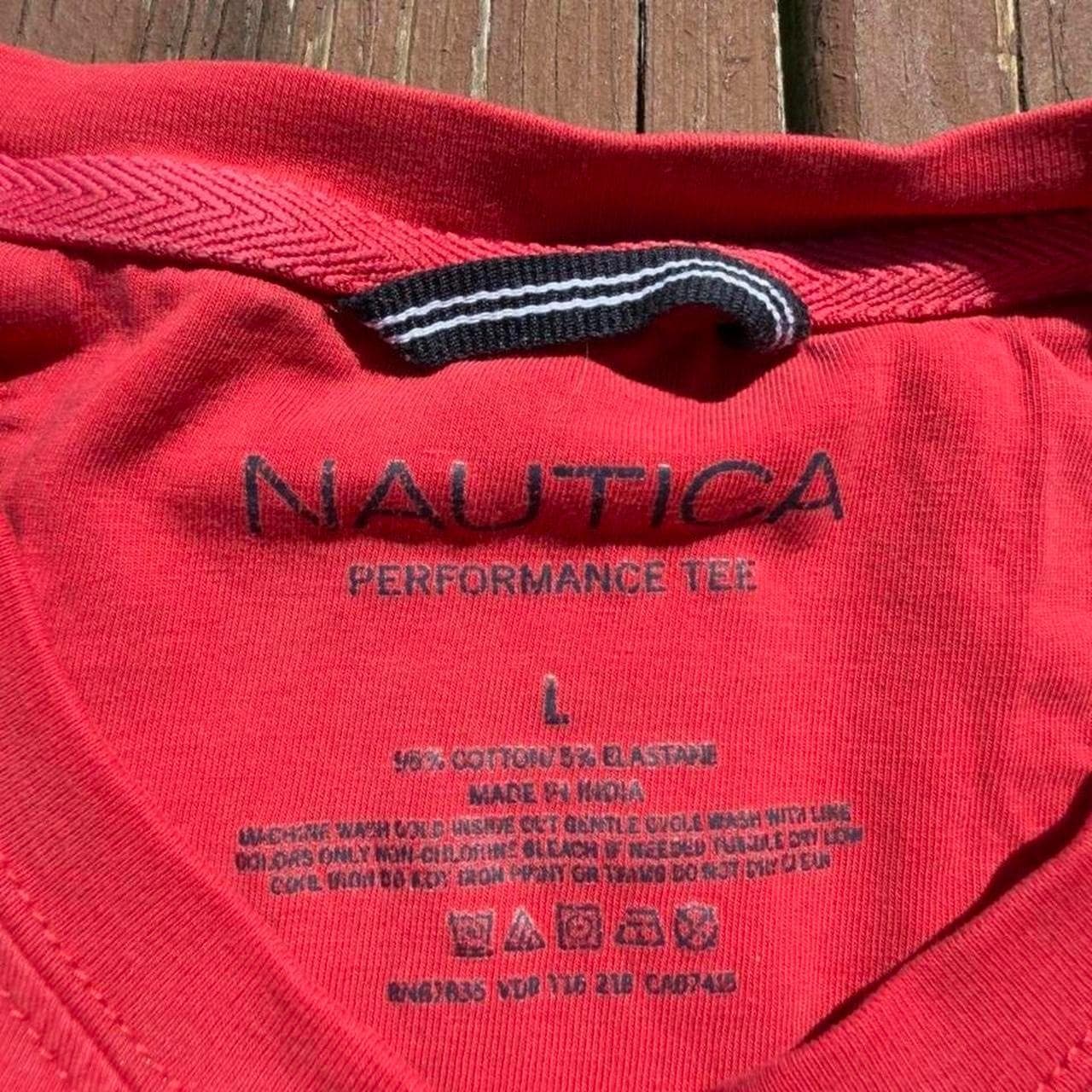 Vintage Early 2000s Nautica Red Performance Tee Men’s Large Embroidered Sail Logo Y2K Grail - Thumbnail 7