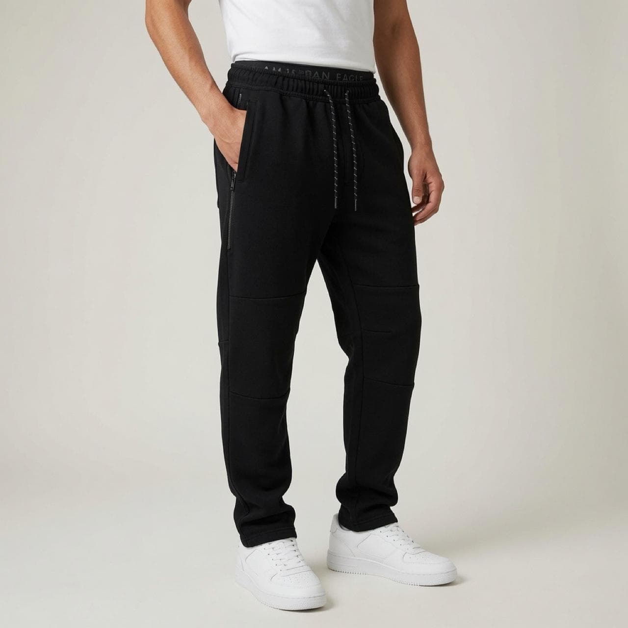 Super Rare Early 2000s American Eagle Black Sweatpants w/ Zipper Pockets - Y2K GRAIL