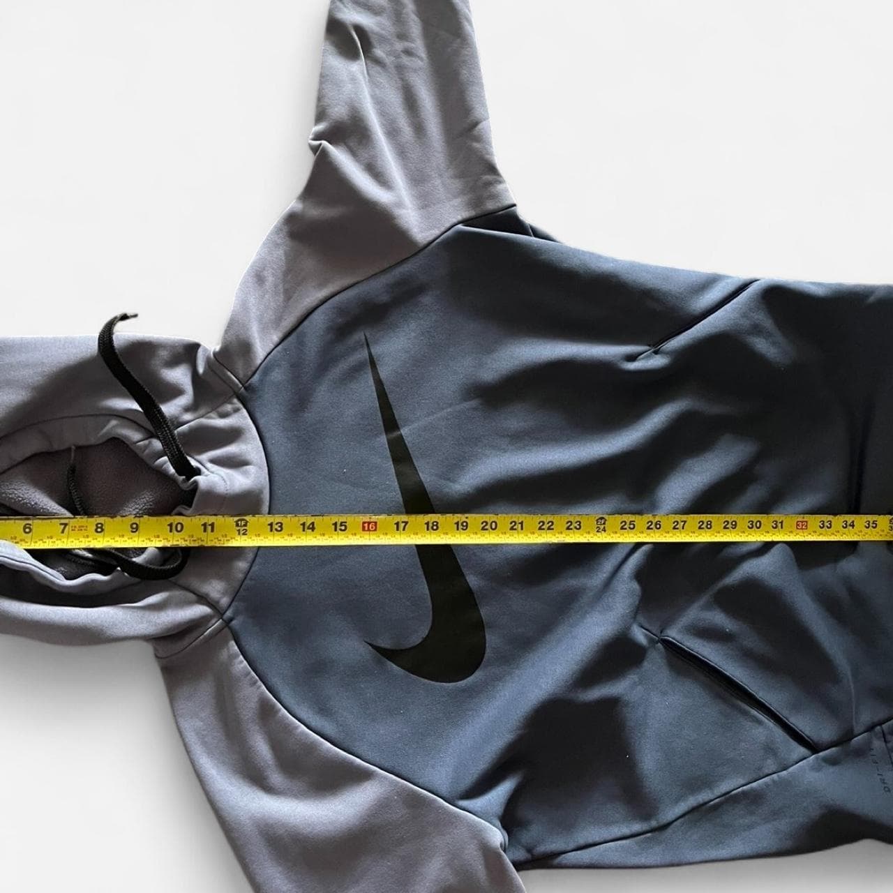 Super Rare Early 2000s Nike Dri-Fit Two-Tone Grey Hoodie - Thumbnail 5
