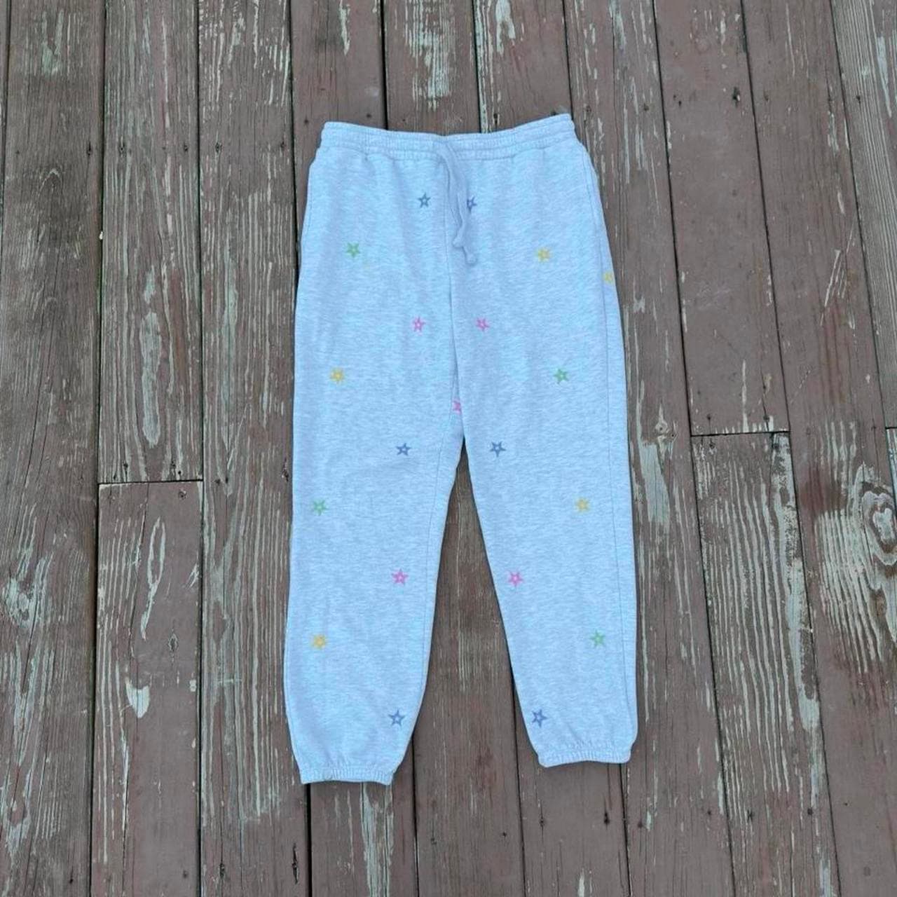 Rare Early 2000s Star Embroidered Grey Sweatpants