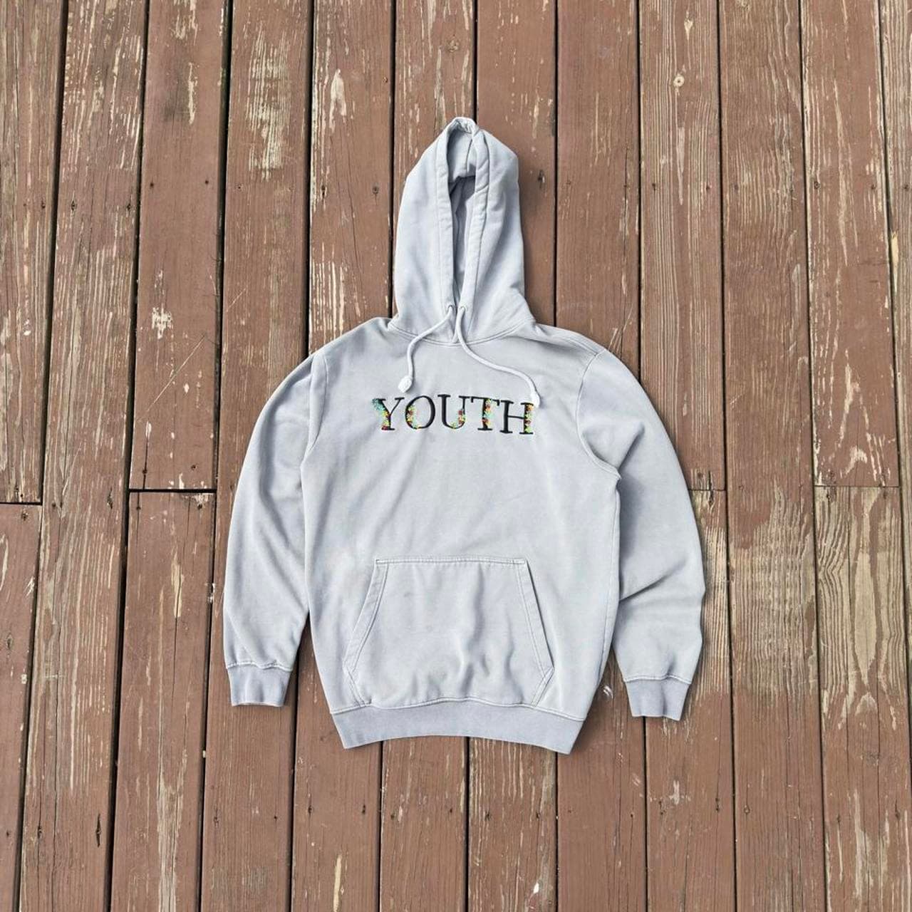 Vintage Early 2000s Forever 21 “YOUTH” Floral Embroidered Hoodie
