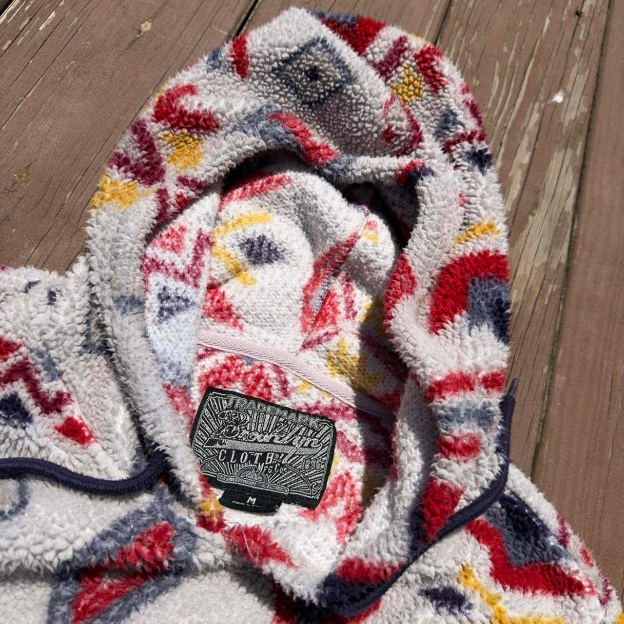 Super Rare Vintage Early 2000s Grail Sherpa Fleece Multicolored Designer Hoodie - Y2K GRAIL - Thumbnail 2