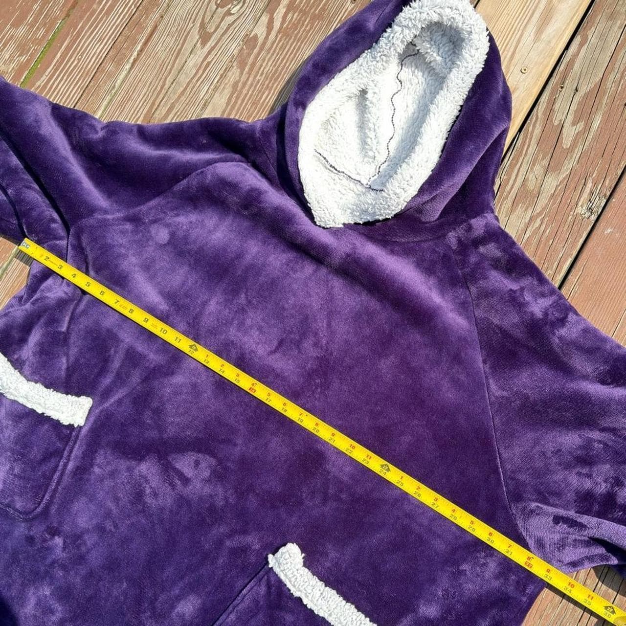 Heavyweight Purple Oversized Blanket Hoodie Comfy Snuggie - Y2K GRAIL - Thumbnail 3