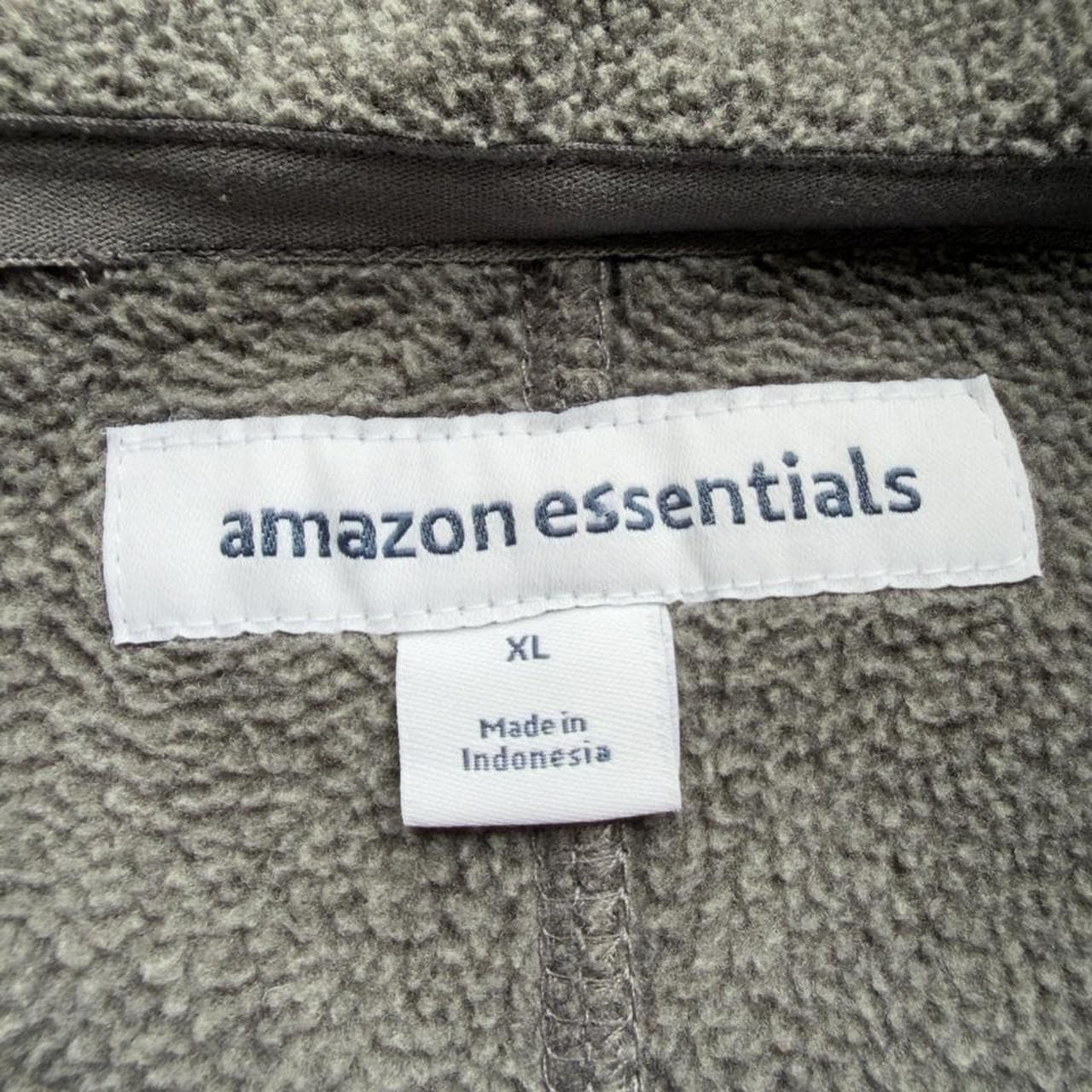 Deadstock Vintage Amazon Essentials Dark Grey Fleece Jacket - Thumbnail 3