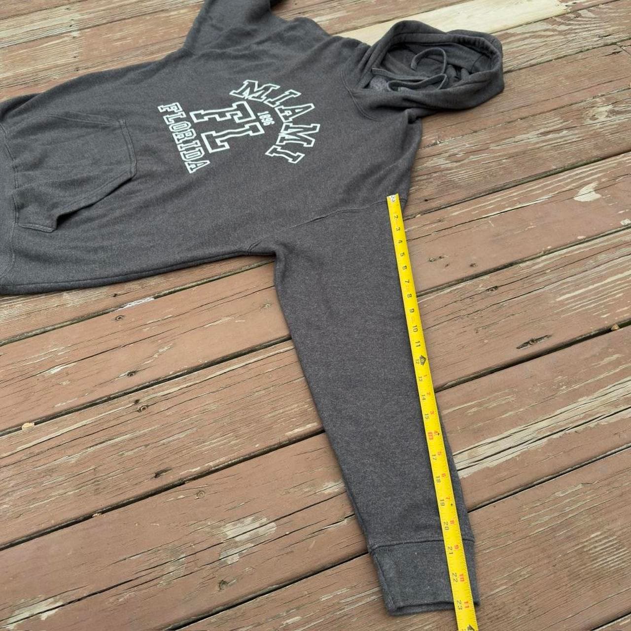 Y2K Vintage Miami Florida Grey Embroidered Hoodie - Thumbnail 5