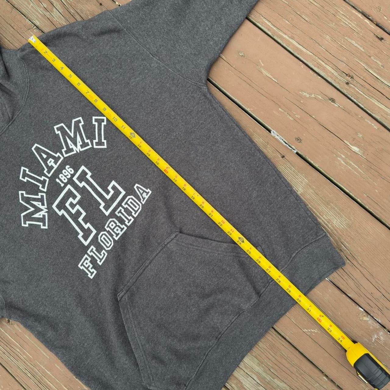 Y2K Vintage Miami Florida Grey Embroidered Hoodie - Thumbnail 8