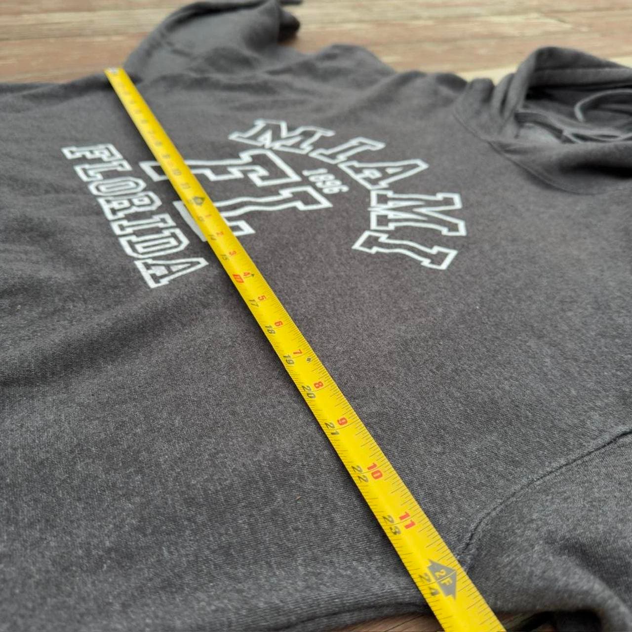 Y2K Vintage Miami Florida Grey Embroidered Hoodie - Thumbnail 4