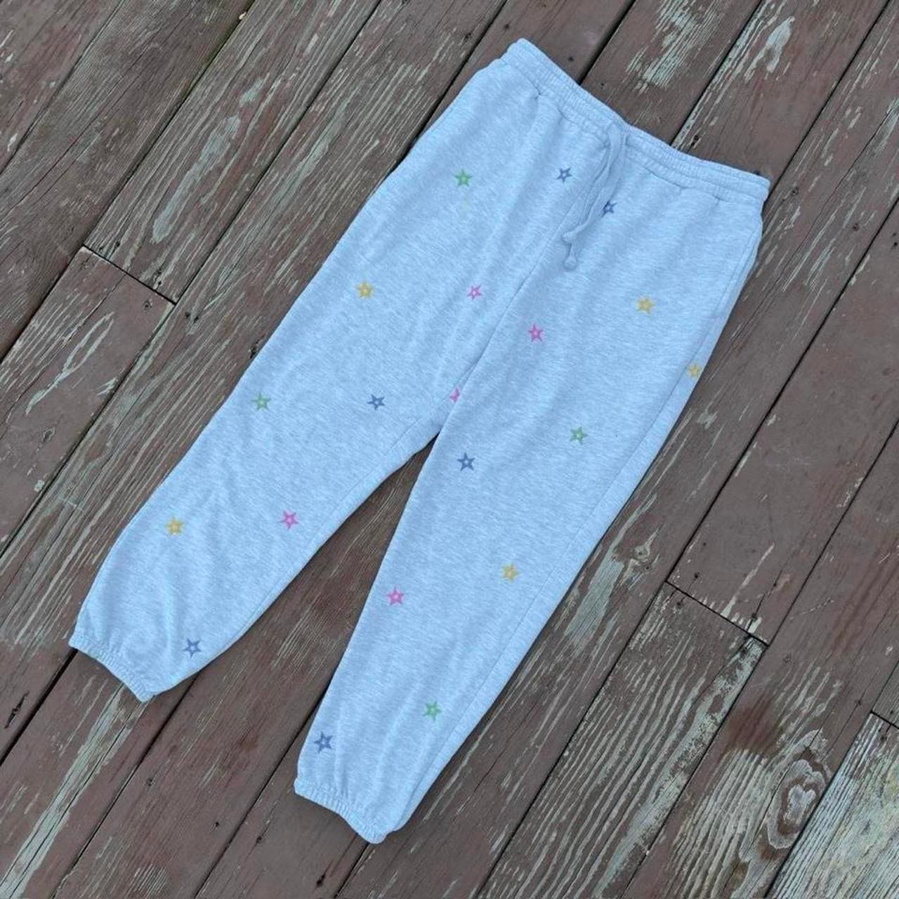 Rare Early 2000s Star Embroidered Grey Sweatpants - Thumbnail 4