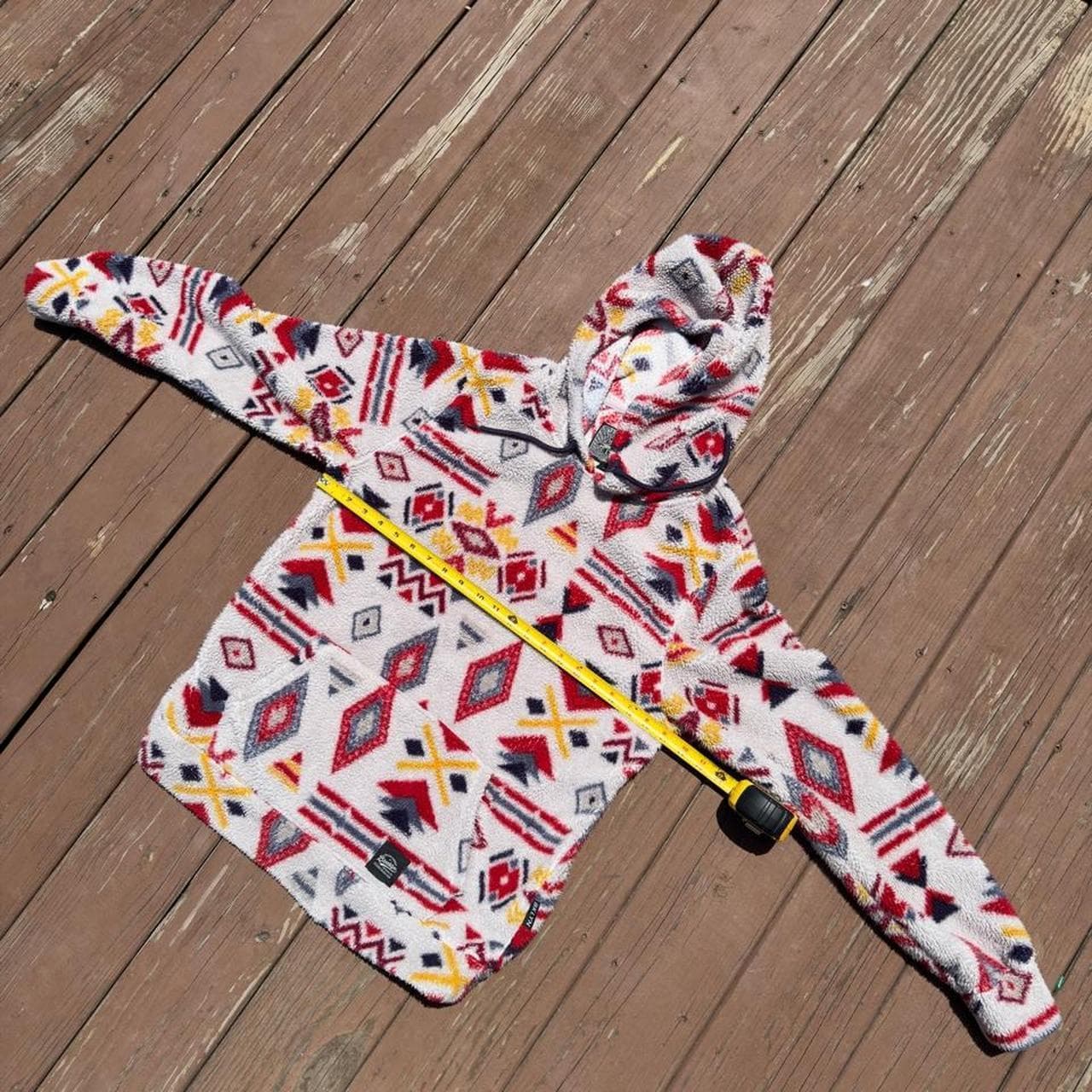 Super Rare Vintage Early 2000s Grail Sherpa Fleece Multicolored Designer Hoodie - Y2K GRAIL - Thumbnail 5