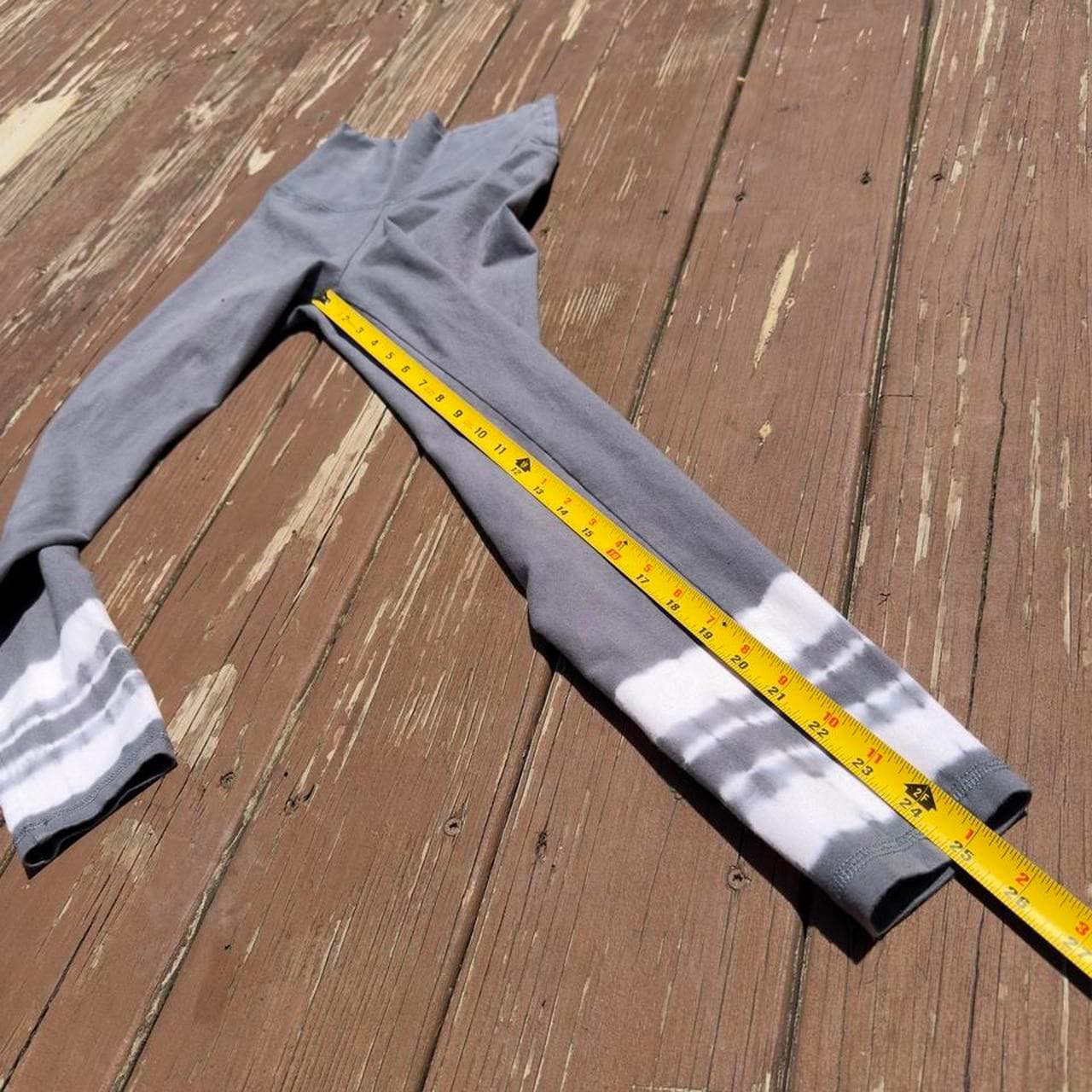 VTG Y2K Aerie Tie-Die Grey Flare Leggings Rare - Thumbnail 7