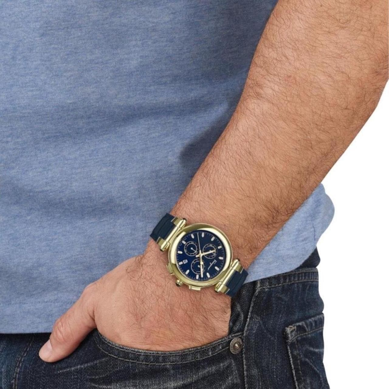 Salvatore Ferragamo Idillio Chronograph Watch - Gold & Blue SFYQ00220 - Thumbnail 2