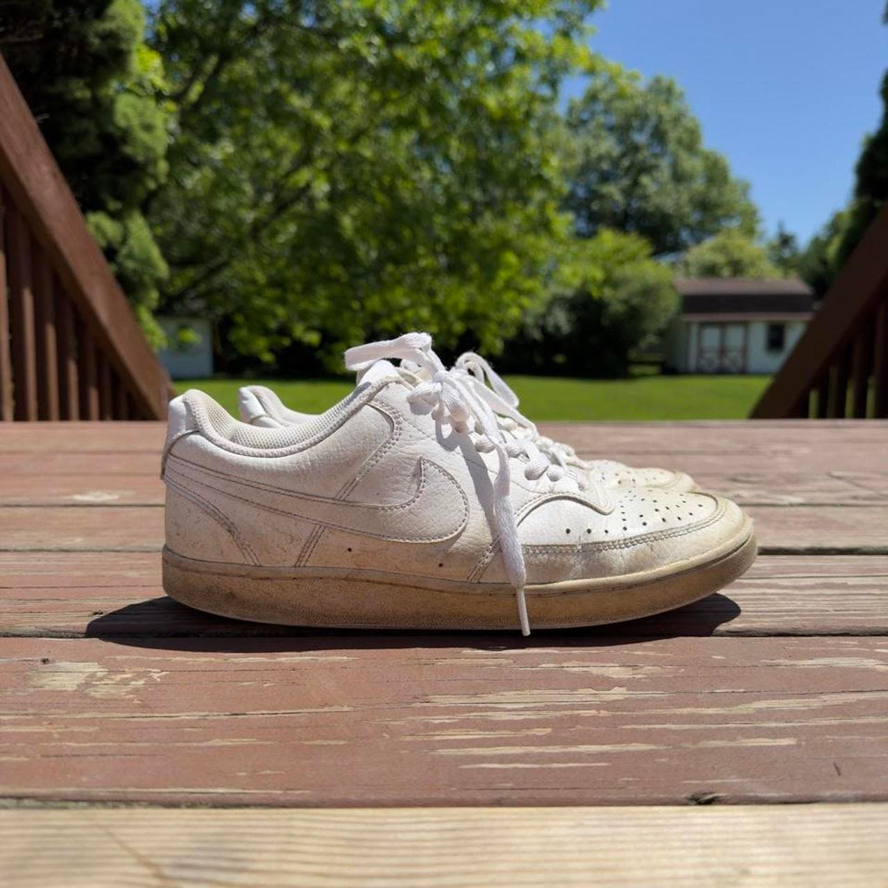 Vintage Grail Nike Court Vision Low White Leather Basketball Sneakers Y2K