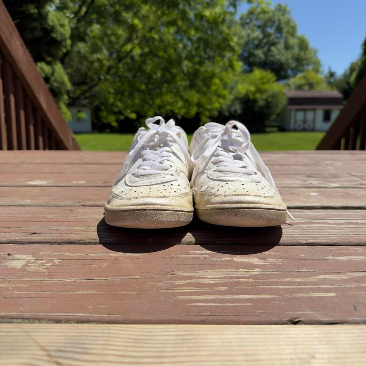 Vintage Grail Nike Court Vision Low White Leather Basketball Sneakers Y2K - Thumbnail 4
