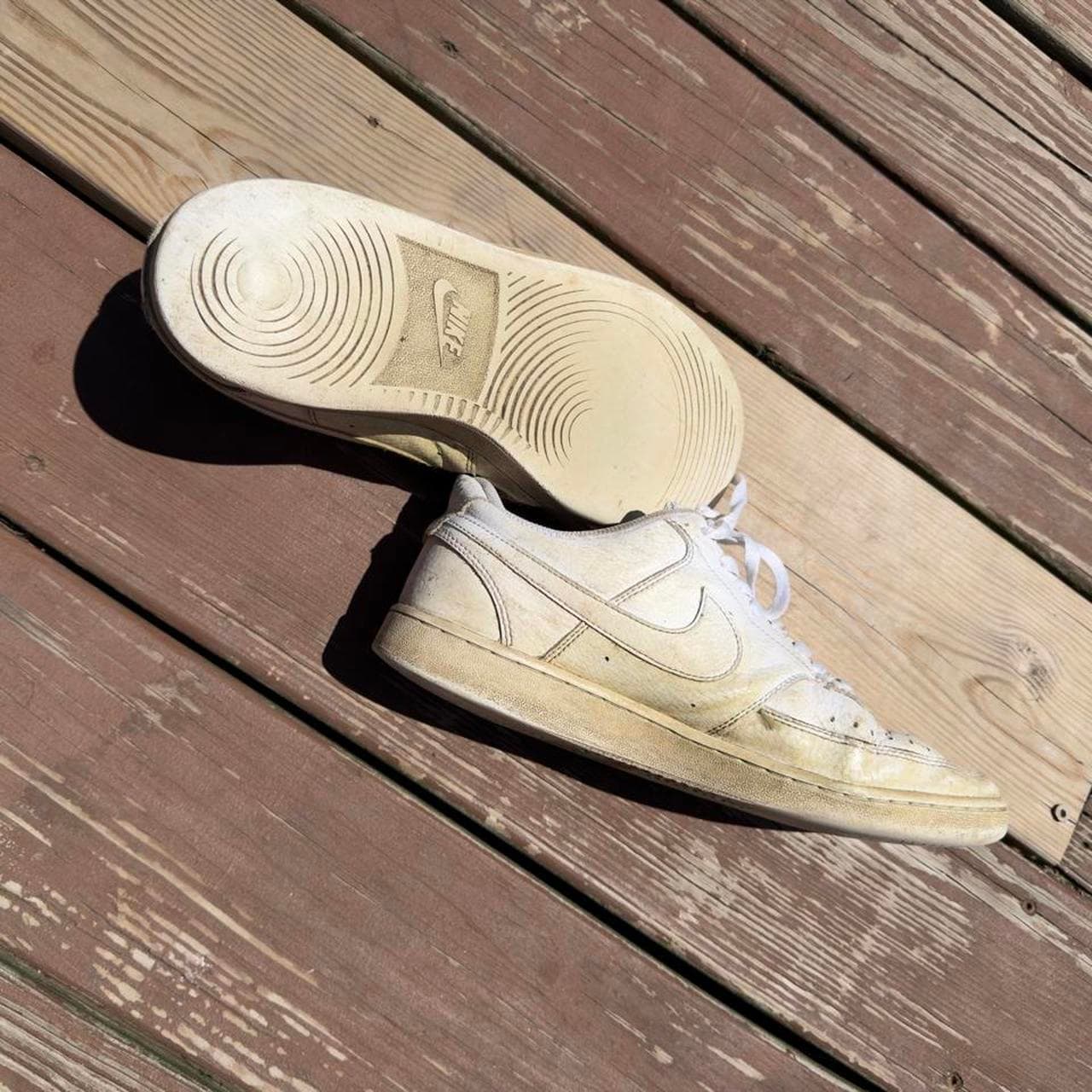 Vintage Grail Nike Court Vision Low White Leather Basketball Sneakers Y2K - Thumbnail 6