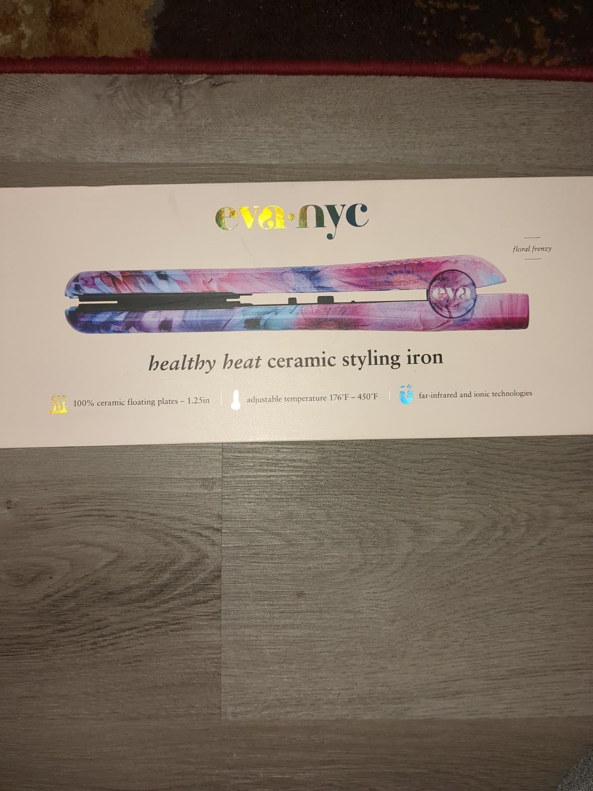 Eva NYC Healthy Heat Ceramic Styling Iron - 1.25" Flat Iron (Floral Frenzy) - Thumbnail 3