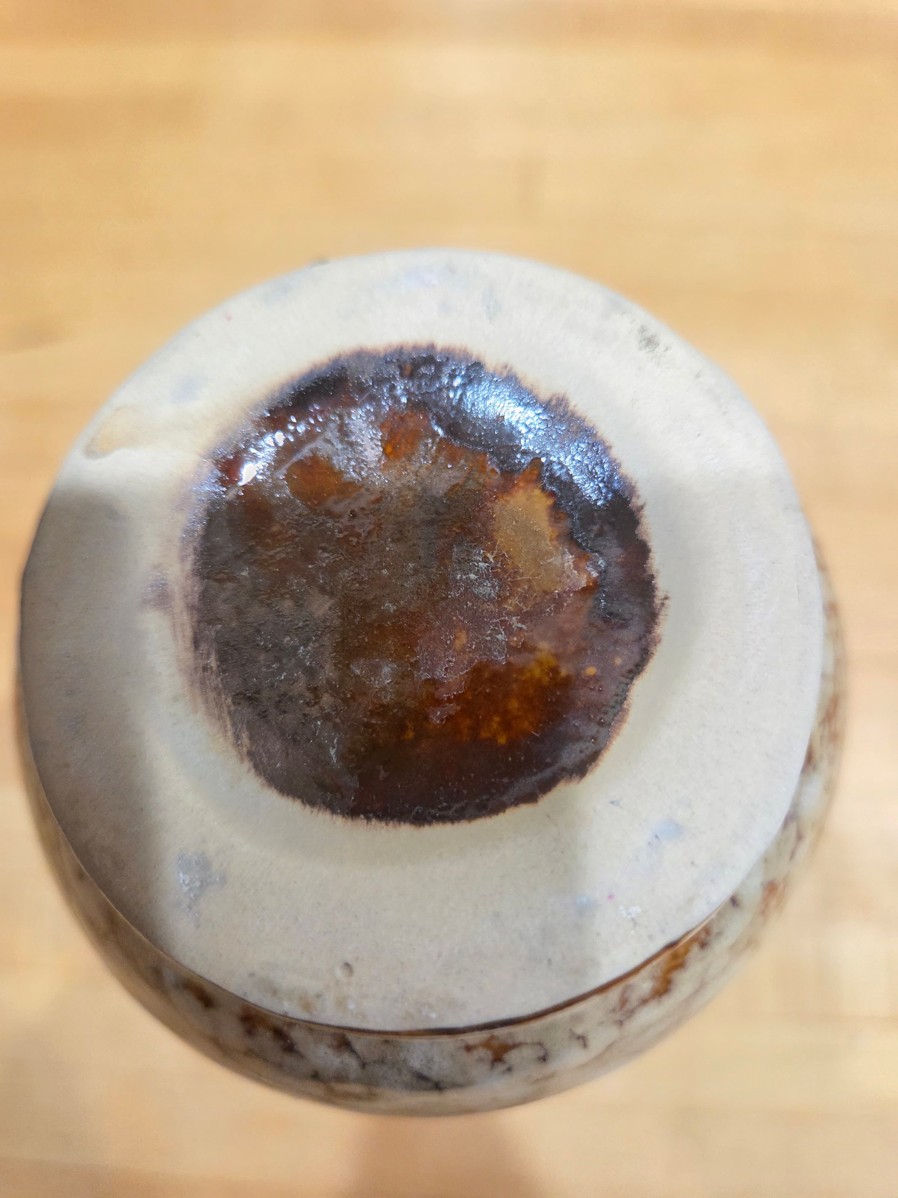 Vintage Japanese Studio Pottery Stoneware Vase Raised Floral Crackle Glaze - Thumbnail 7