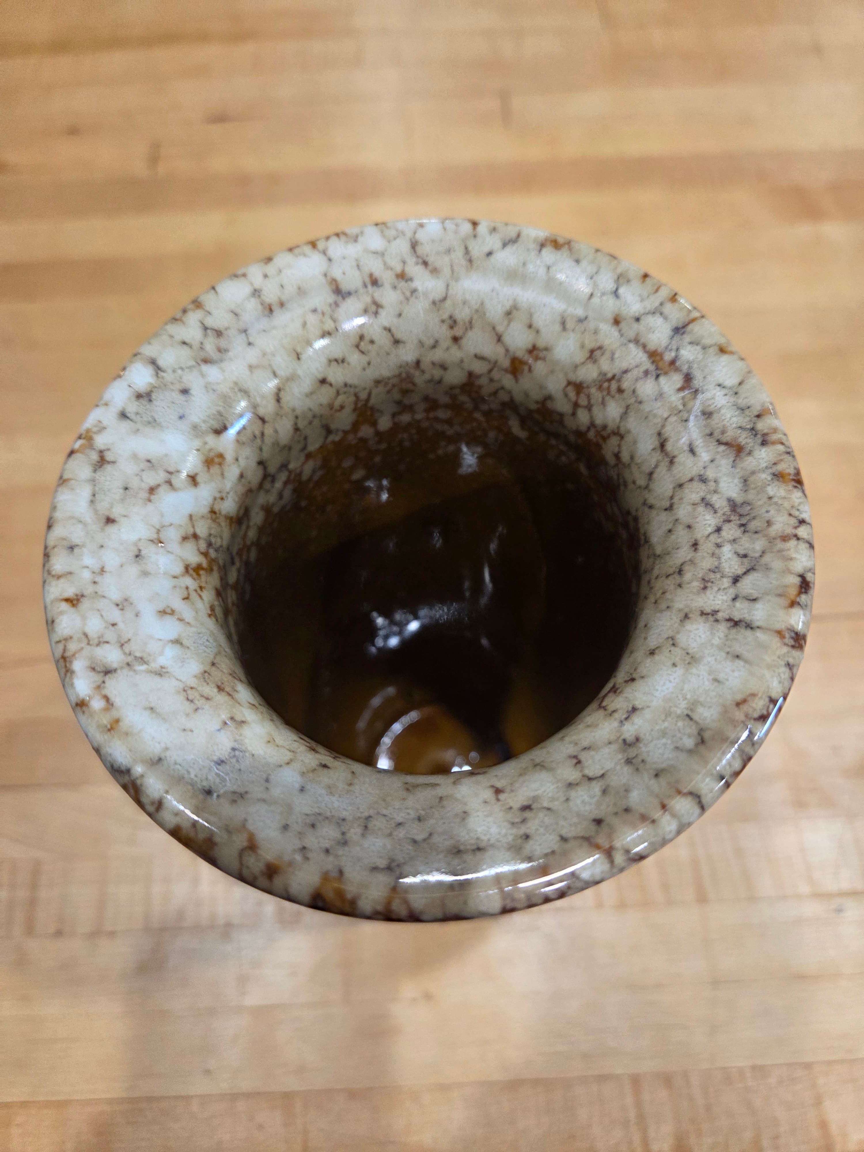 Vintage Japanese Studio Pottery Stoneware Vase Raised Floral Crackle Glaze - Thumbnail 6