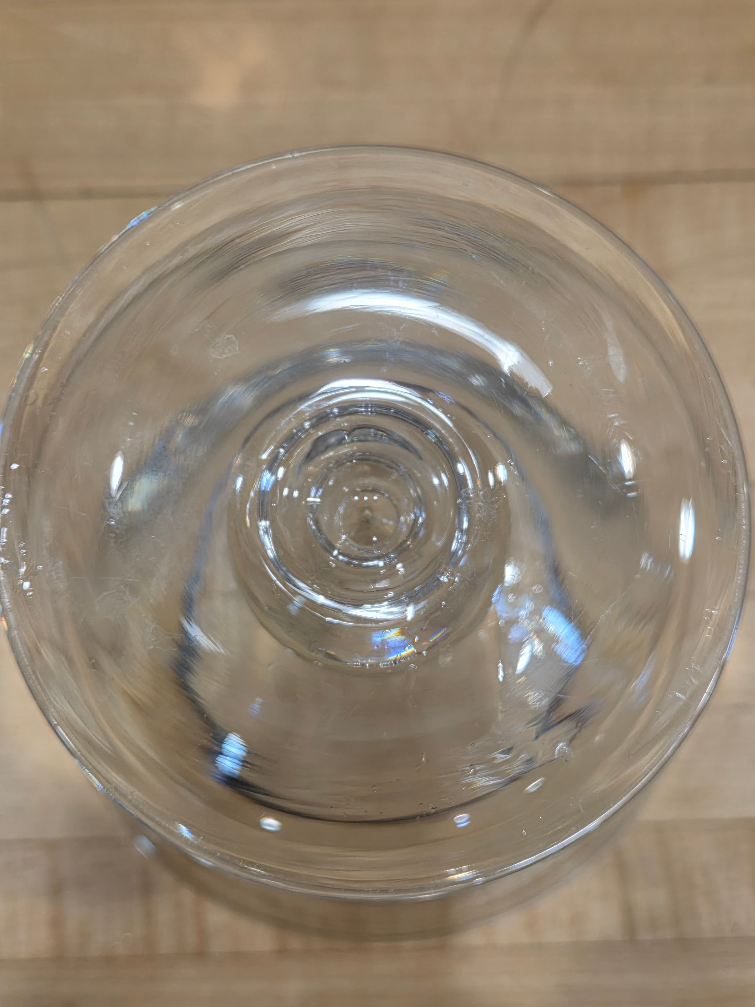 Vintage Mid Century Modern Clear Glass Covered Compote Ball Stem Lid - Thumbnail 5