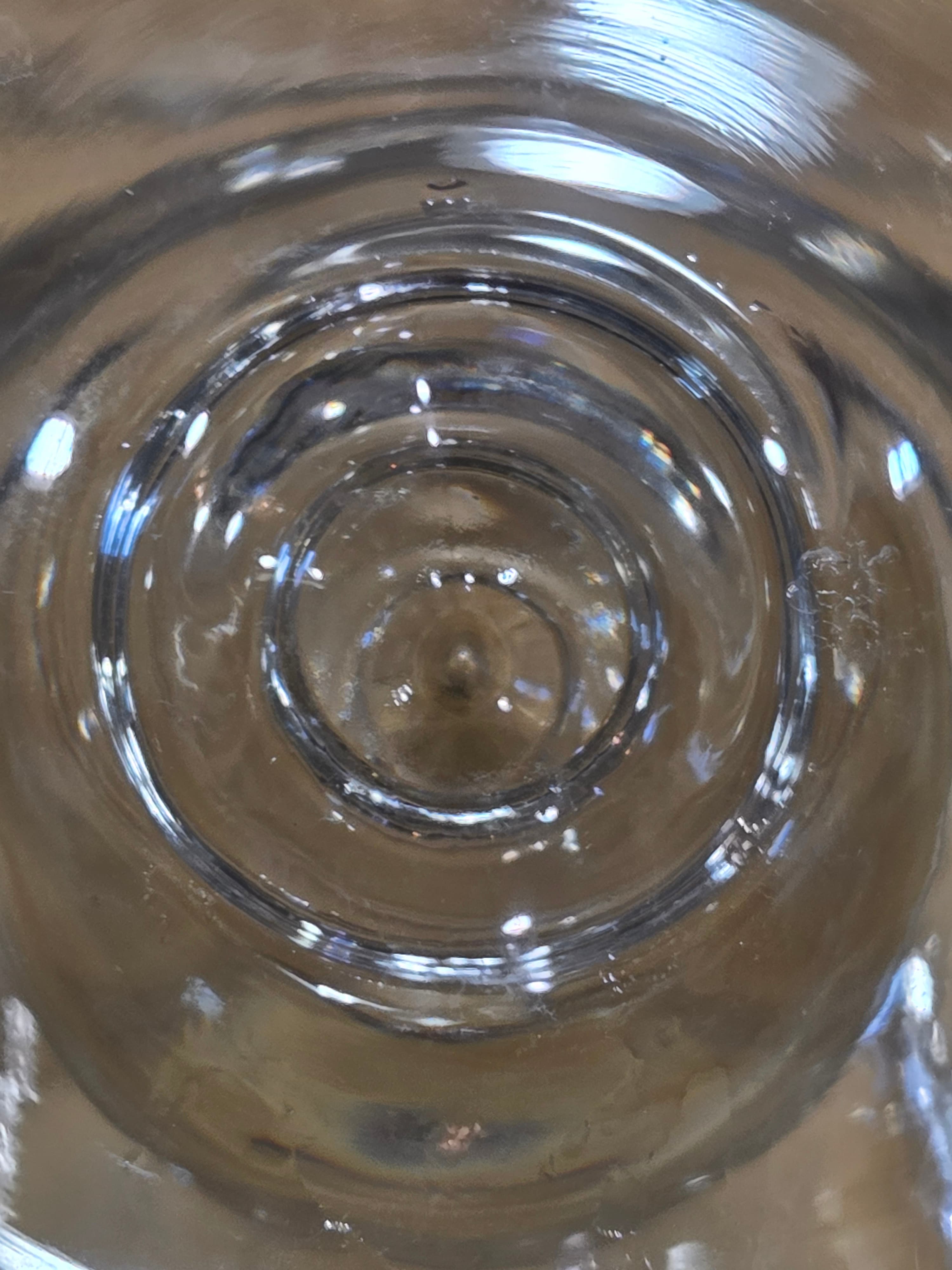 Vintage Mid Century Modern Clear Glass Covered Compote Ball Stem Lid - Thumbnail 7