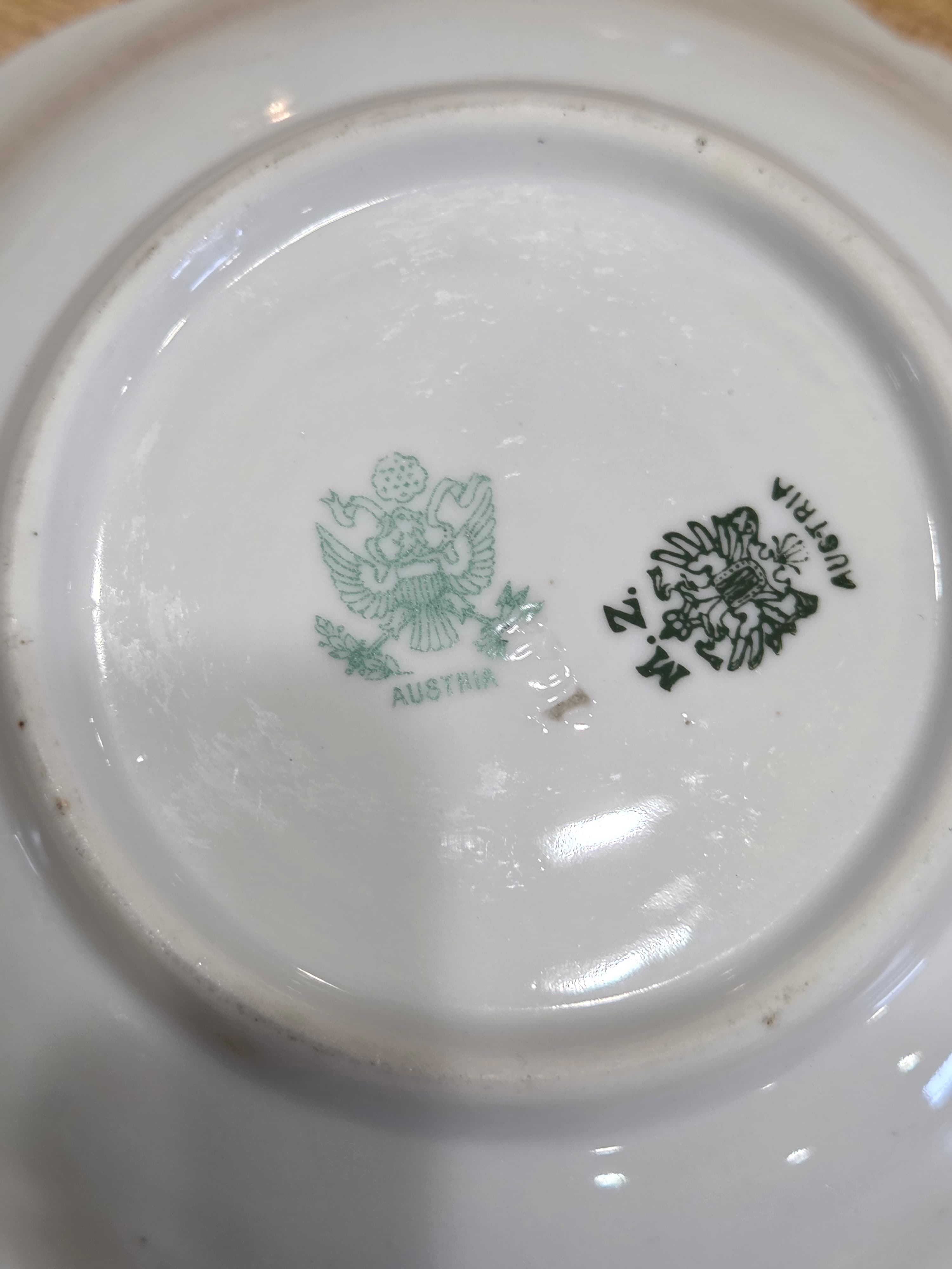 Antique MZ Austria Porcelain Berry Bowl Set Mold 1044 Moritz Zdekauer - Thumbnail 5