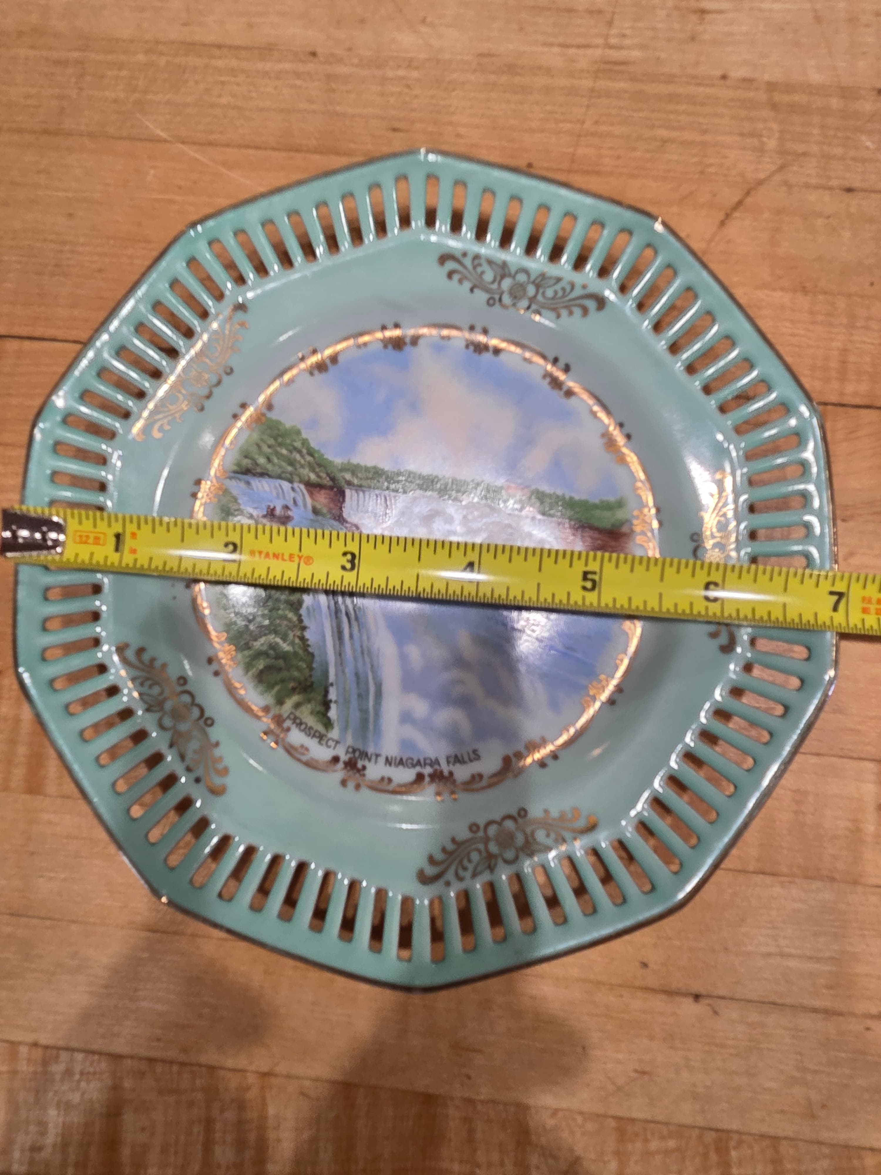 Vintage Schumann Arzberg Niagara Falls Reticulated Plate - Thumbnail 8
