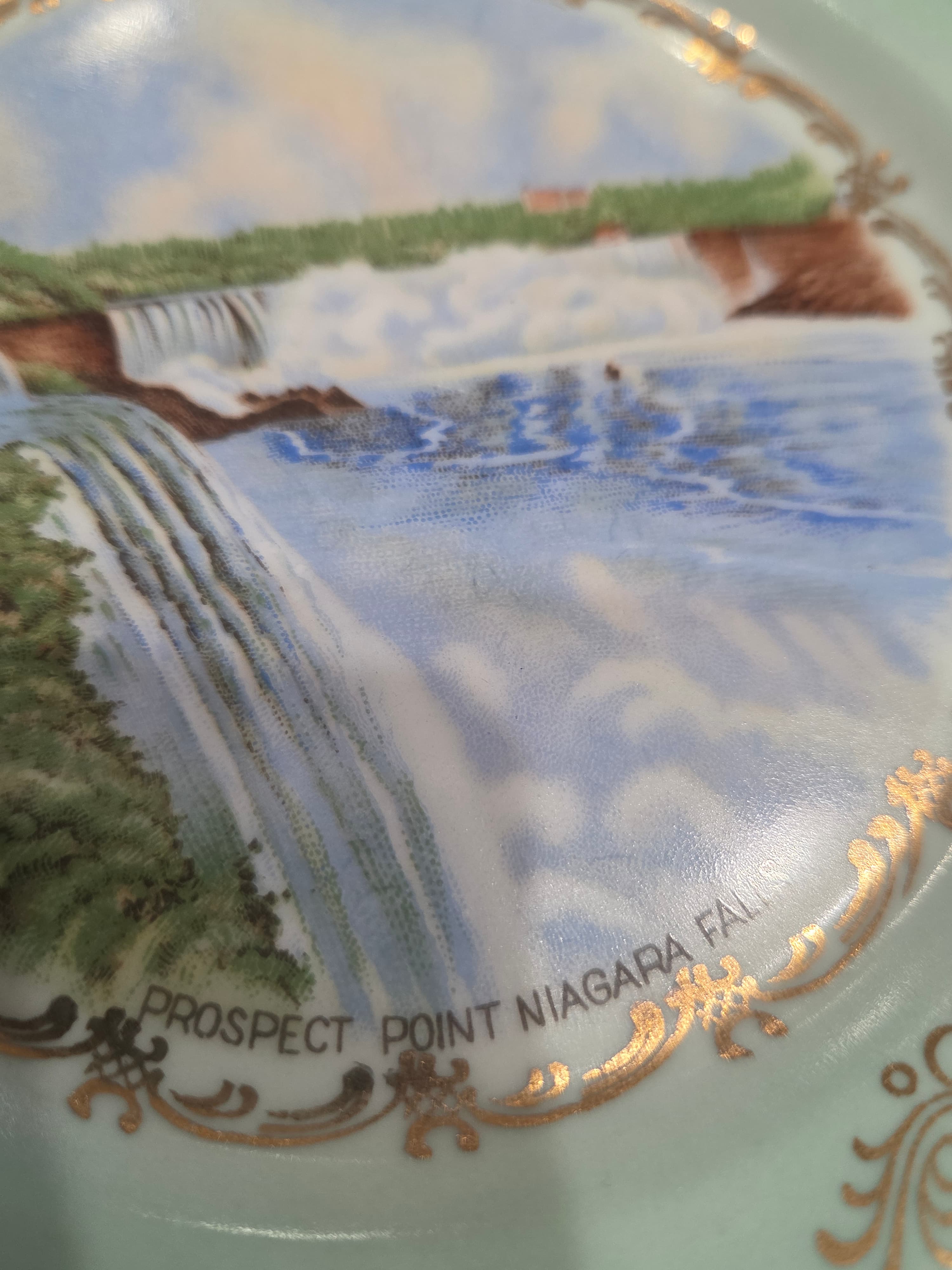Vintage Schumann Arzberg Niagara Falls Reticulated Plate - Thumbnail 4