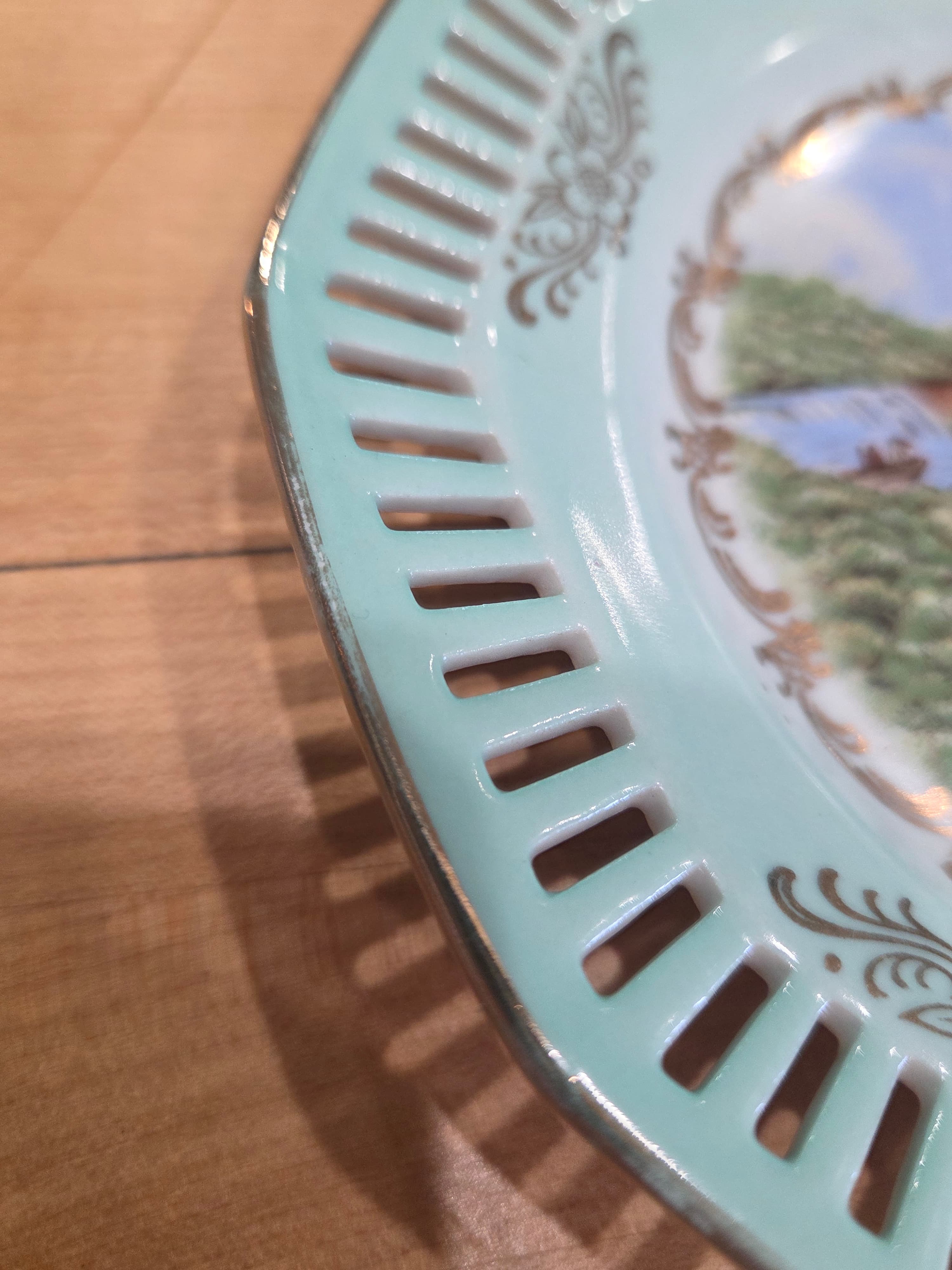Vintage Schumann Arzberg Niagara Falls Reticulated Plate - Thumbnail 6