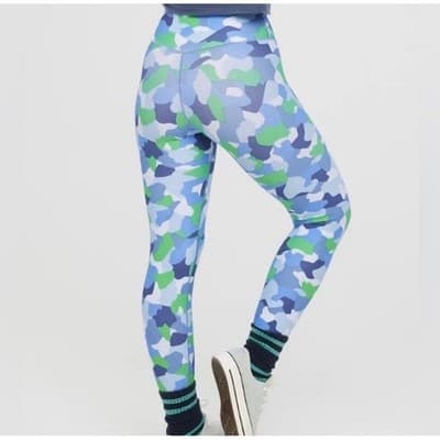 OFFLINE by Aerie Real Me 7/8 High Rise Crossover Leggings Blue Green Camo Large - Thumbnail 2