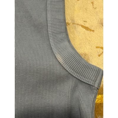 Aerie Womens Ribbed High Neck Tank Top Dusty Blue Small RN54485 Notch Neck - Thumbnail 3