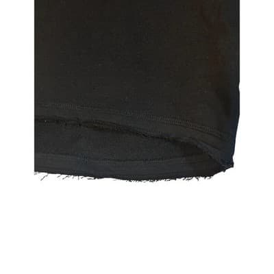 Alternative Black Sleeve Crew Neck Sweatshirt Raw Hem Pullover Top L - Thumbnail 3
