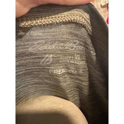 Eddie Bauer FreeDry Gray Heathered V-Neck Short Sleeve Athletic Top Womens XL - Thumbnail 2
