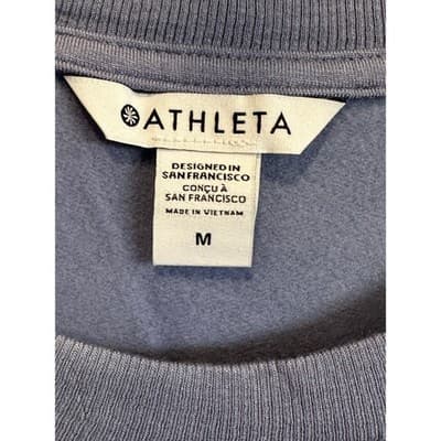 Athleta Coaster Luxe Sweatshirt Purple Crew Neck Thumbhole Pullover Medium NWT - Thumbnail 4