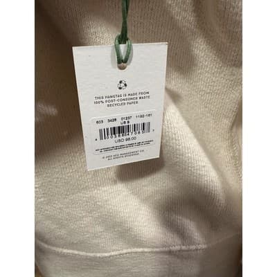 AE77 American Eagle Cream Oatmeal 100% Cotton Crewneck Sweatshirt Mens Small NEW - Thumbnail 2