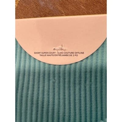 OFFLINE by Aerie Seamless Super Shortie Ribbed High Rise Shorts Aqua Blue XS 2" - Thumbnail 5