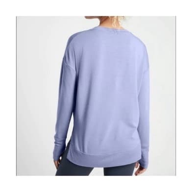 Athleta Coaster Luxe Sweatshirt Purple Crew Neck Thumbhole Pullover Medium NWT - Thumbnail 2
