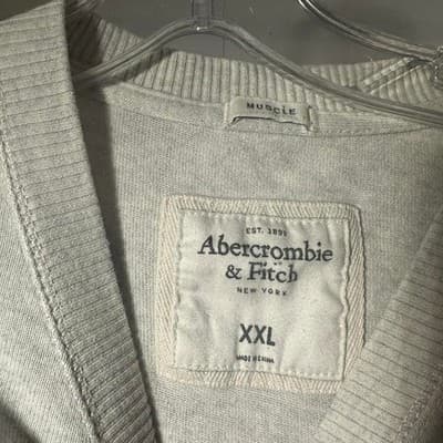 Abercrombie & Fitch Gray V-neck Sweater Size XXL - Thumbnail 3