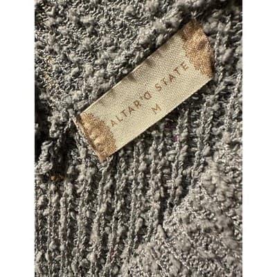 Altar'd State Textured V Neck Sweater Womens Medium Gray Casual Cozy Pullover - Thumbnail 3