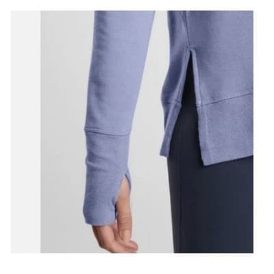 Athleta Coaster Luxe Sweatshirt Purple Crew Neck Thumbhole Pullover X Small NWT - Thumbnail 3