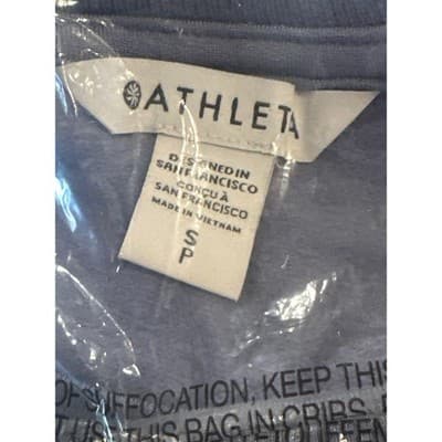 Athleta Coaster Luxe Sweatshirt Purple Crew Neck Thumbhole Pullover Small NWT - Thumbnail 5