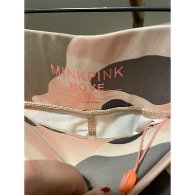 NWT MINKPINK MOVE Camo Survivor Leggings Pink Grey Activewear Size L - Thumbnail 3