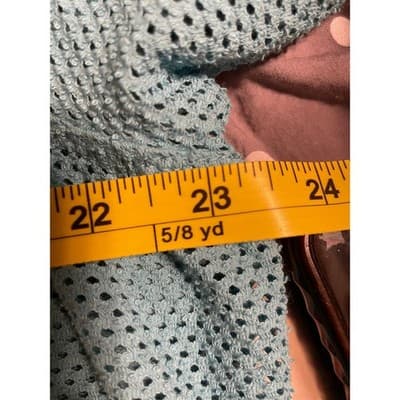 Avenue Leisure Womens Light Blue Mesh Glitter Hoodie Sweatshirt Size 14 16 - Thumbnail 5