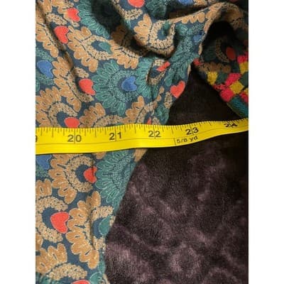 Roller Rabbit Women L Teal Blue Floral Embroidered Tunic Dress 3/4 Sleeve V Neck - Thumbnail 4