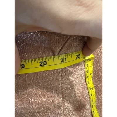 Altar'd State Womens Rose Gold Pink Shimmer Lurex Knit Top Short Sleeve Medium - Thumbnail 4