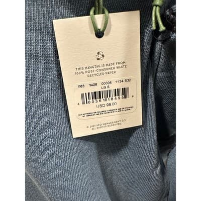 AE77 American Eagle Womens Cotton Raglan Sweatshirt Blue 1134-532 Size S NEW - Thumbnail 3