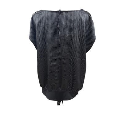 Express Gramercy Womens Polka Dot Cowl Neck Bodysuit Black White Large NWT - Thumbnail 2
