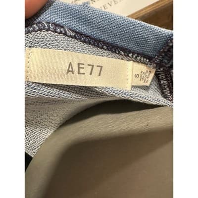 AE77 American Eagle Womens Cotton Raglan Sweatshirt Blue 1134-532 Size S NEW - Thumbnail 2