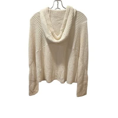 Rag Bone New York Cream Ribbed Knit Hoodie Sweater Size S Organic Cotton Nylon - Thumbnail 2